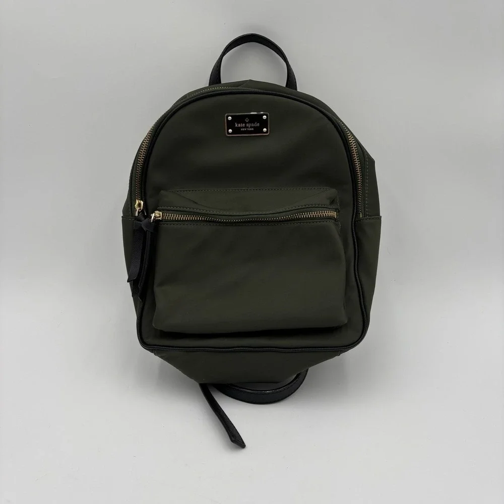 Kate Spade New York Bradley Wilson Road Backpack Small Army Green Nylon‎